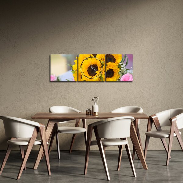 Slika vjenčanog buketa suncokreta (sa satom) (90x30 cm)
