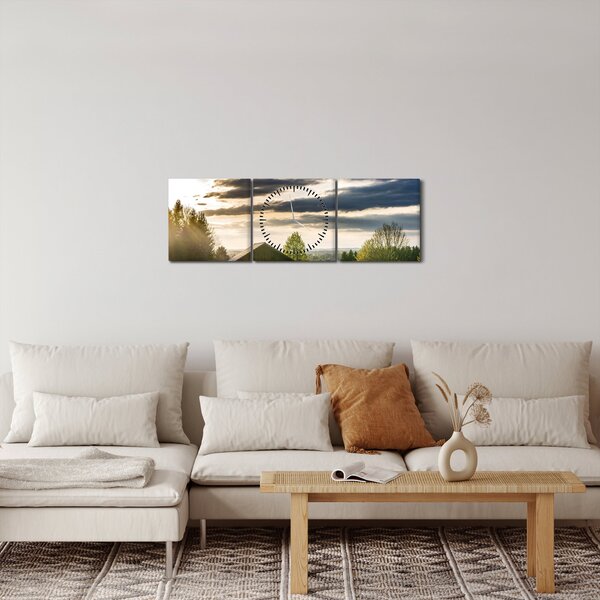 Slika šumske kolibe (sa satom) (90x30 cm)