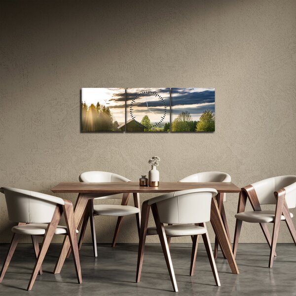 Slika šumske kolibe (sa satom) (90x30 cm)