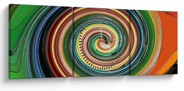 Apstraktna slika - spirala u boji (sa satom) (90x30 cm)