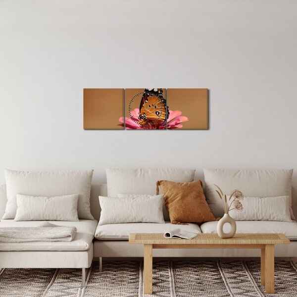 Slika leptira na cvijetu (sa satom) (90x30 cm)