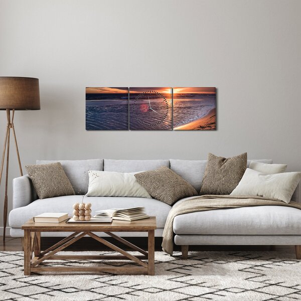 Slika zalaska sunca (sa satom) (90x30 cm)