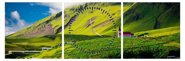 Slika planinskog krajolika (sa satom) (90x30 cm)