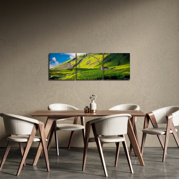 Slika planinskog krajolika (sa satom) (90x30 cm)