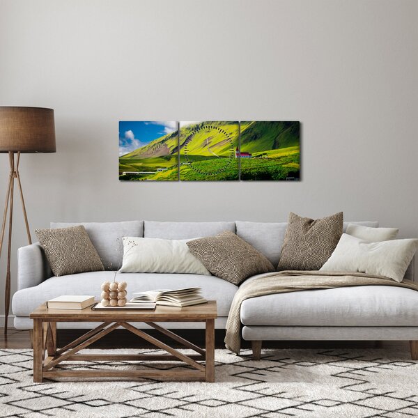 Slika planinskog krajolika (sa satom) (90x30 cm)