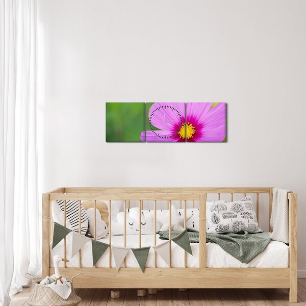 Slika - livadski cvijet (sa satom) (90x30 cm)