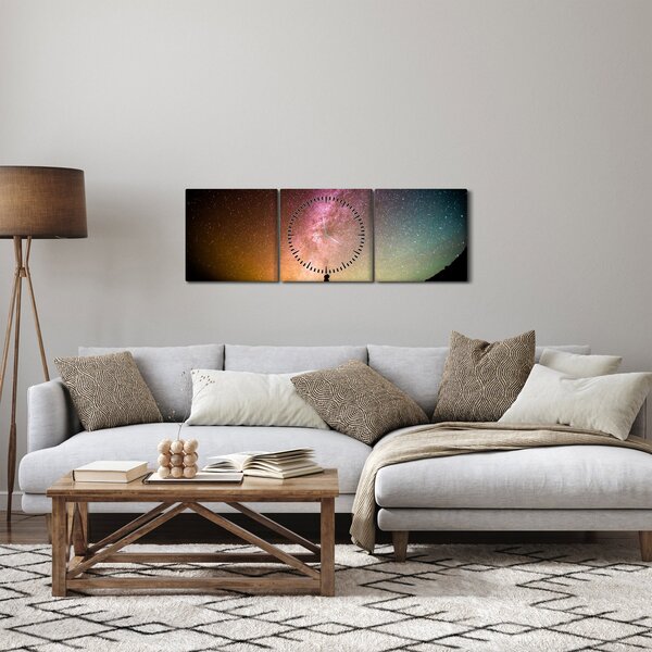 Slika - nebo puno zvijezda (sa satom) (90x30 cm)