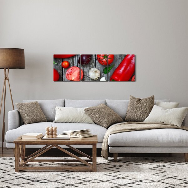 Slika povrća (sa satom) (90x30 cm)