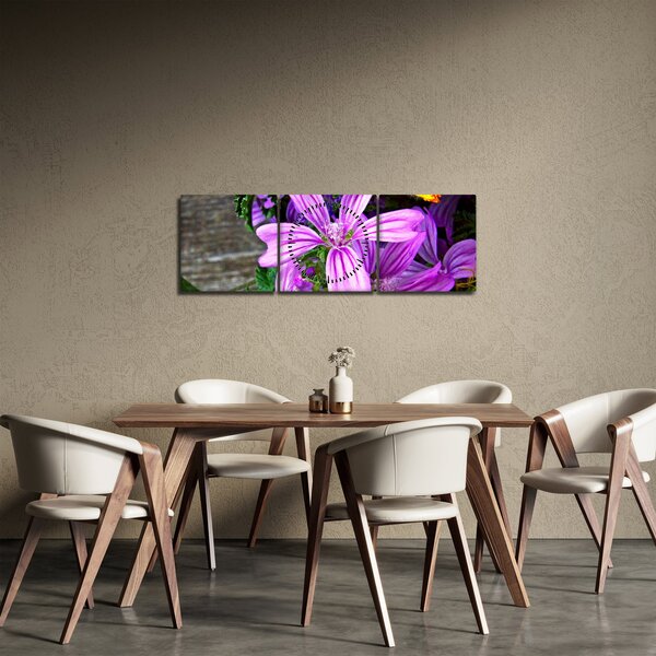 Slika - livadsko cvijeće (sa satom) (90x30 cm)