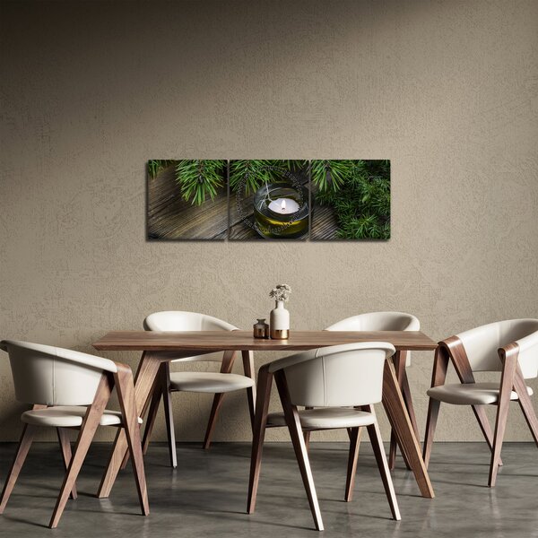 Slika - božićna svijeća (sa satom) (90x30 cm)