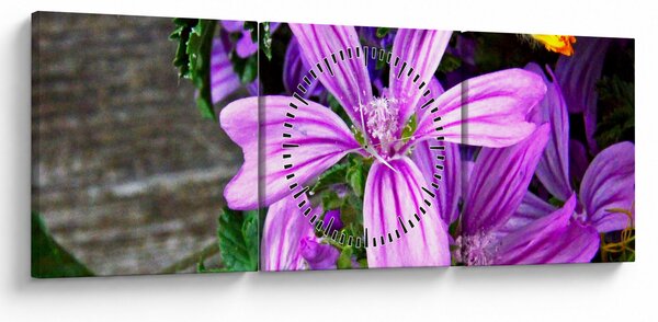 Slika - livadsko cvijeće (sa satom) (90x30 cm)