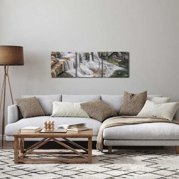 Slika slapova (sa satom) (90x30 cm)