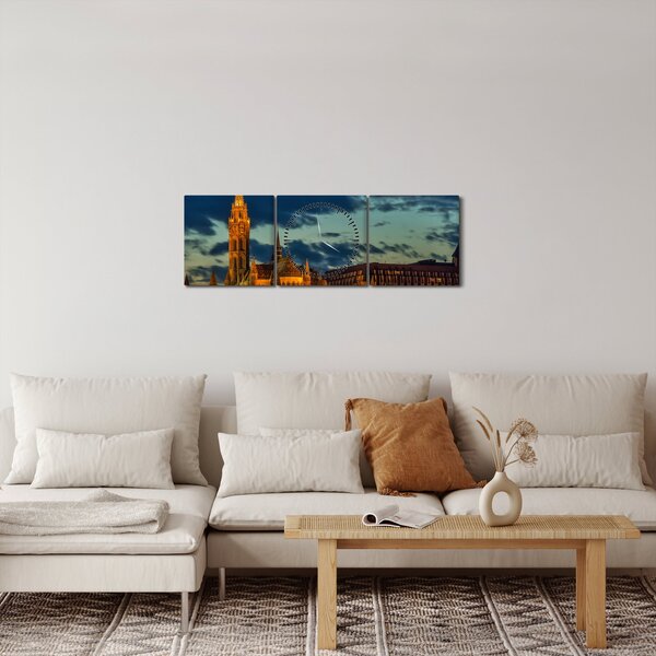 Slika osvijetljene građevine (sa satom) (90x30 cm)