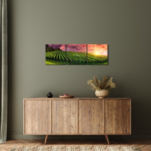 Slika vinograda s obojenim nebom (sa satom) (90x30 cm)