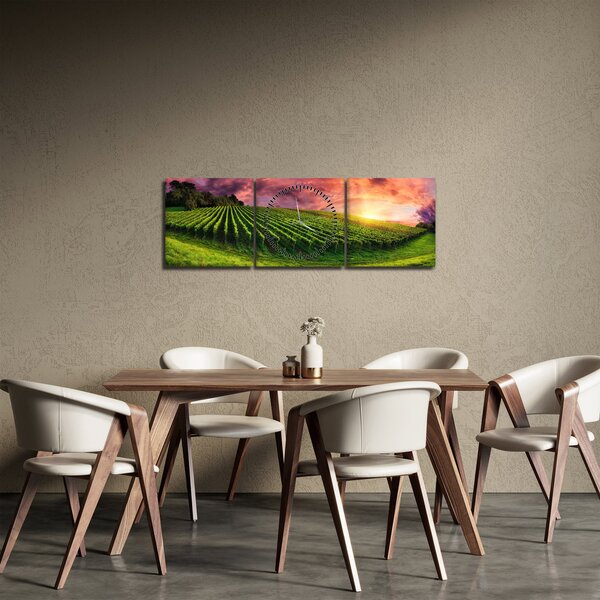 Slika vinograda s obojenim nebom (sa satom) (90x30 cm)