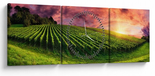 Slika vinograda s obojenim nebom (sa satom) (90x30 cm)