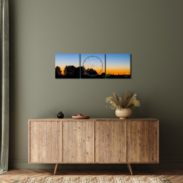 Slika zalaska sunca (sa satom) (90x30 cm)