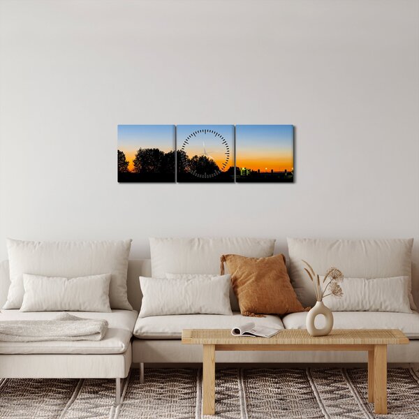 Slika zalaska sunca (sa satom) (90x30 cm)