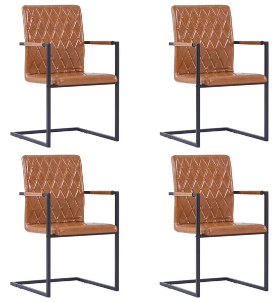 VidaXL Konzolne blagovaonske stolice boja konjaka 4 kom umjetna koža