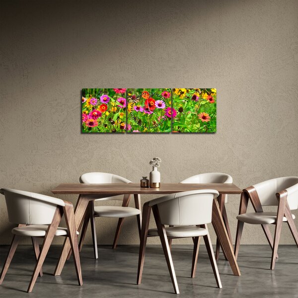 Slika livadskog cvijeća (sa satom) (90x30 cm)