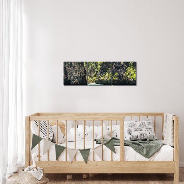 Slika planinske rijeke (sa satom) (90x30 cm)