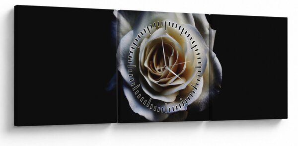 Slika bijele ruže (sa satom) (90x30 cm)