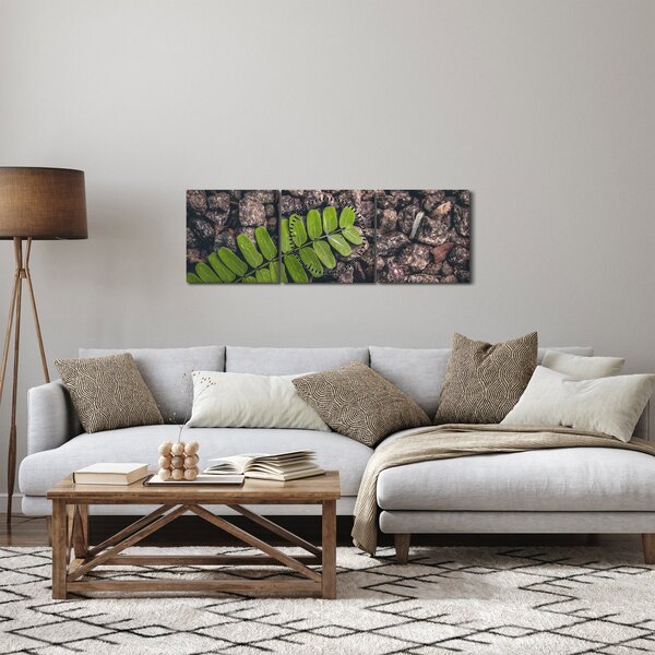 Slika zelene biljke (sa satom) (90x30 cm)