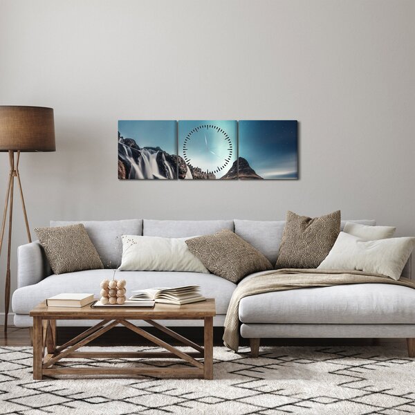 Slika slapova (sa satom) (90x30 cm)