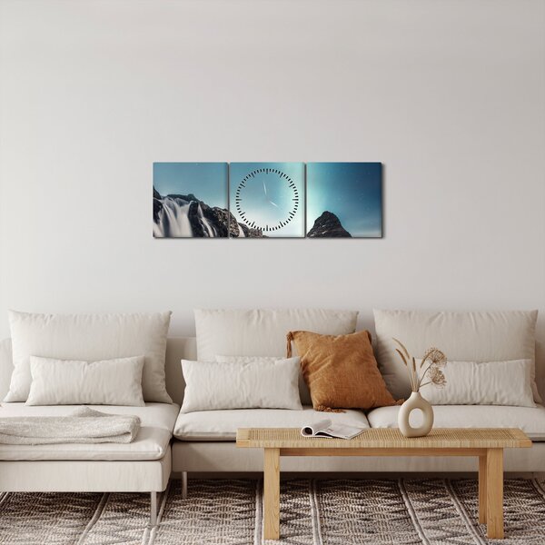 Slika slapova (sa satom) (90x30 cm)