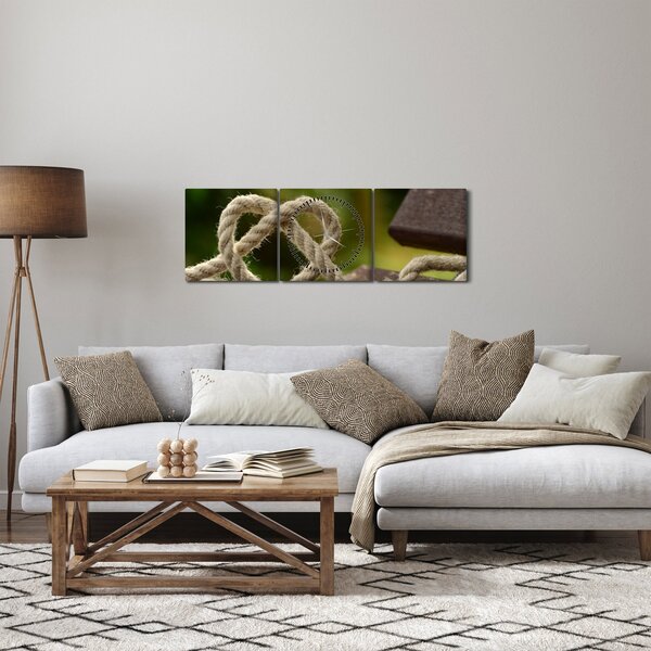Slika srca od užeta (sa satom) (90x30 cm)