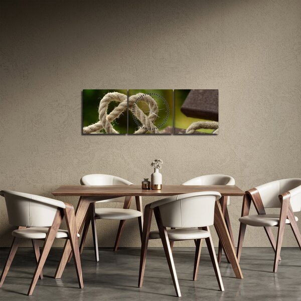 Slika srca od užeta (sa satom) (90x30 cm)