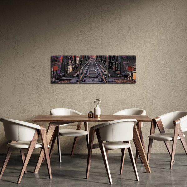 Slika željezničkog mosta (sa satom) (90x30 cm)