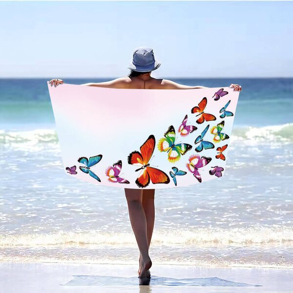 Brzosušeći ručnik za plažu SILMARI šarena 100×180 cm, 100% mikrovlakna