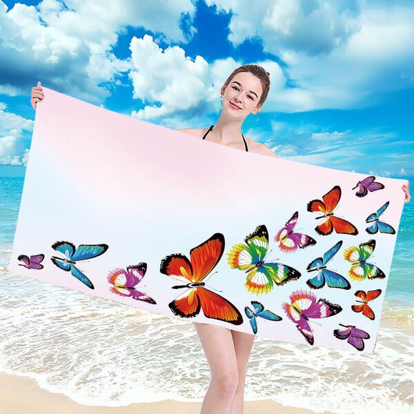 Brzosušeći ručnik za plažu SILMARI šarena 100×180 cm, 100% mikrovlakna