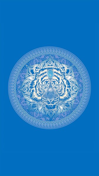 Brzosušeći ručnik za plažu TIGER plava 100×180 cm, 100% mikrovlakna