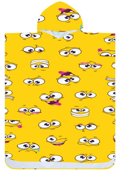 Plažni set SMILE – ručnik 100×180 cm i pončo 80×145 cm, žuti