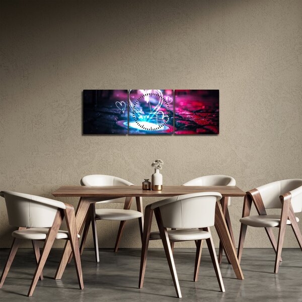 Slika svijetlećeg srca (sa satom) (90x30 cm)