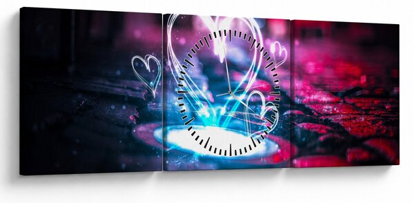 Slika svijetlećeg srca (sa satom) (90x30 cm)