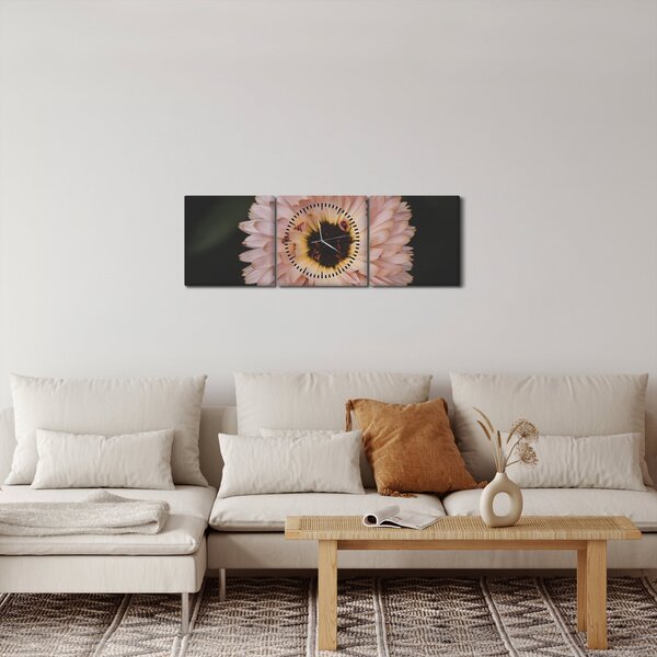 Slika narančastog cvijeta (sa satom) (90x30 cm)