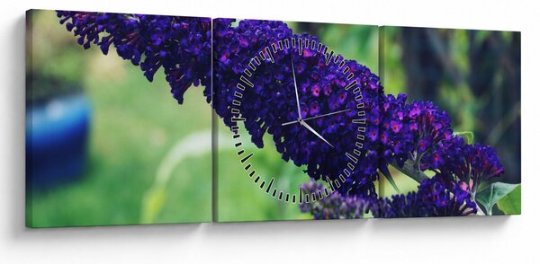 Slika plavog cvijeta (sa satom) (90x30 cm)