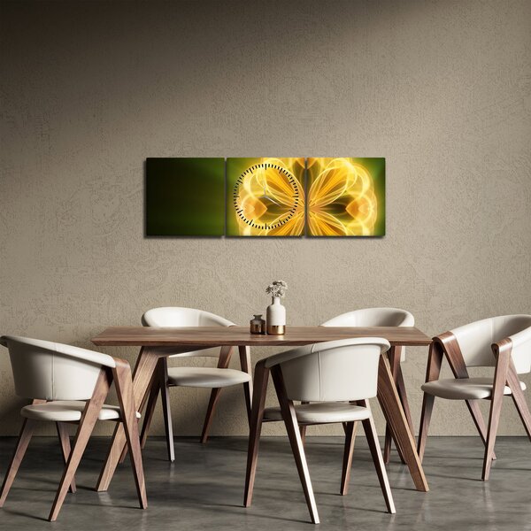 Slika žutog cvijeta (sa satom) (90x30 cm)