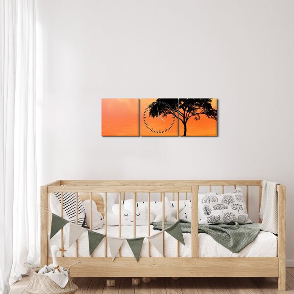 Slika drveta pri zalasku sunca (sa satom) (90x30 cm)