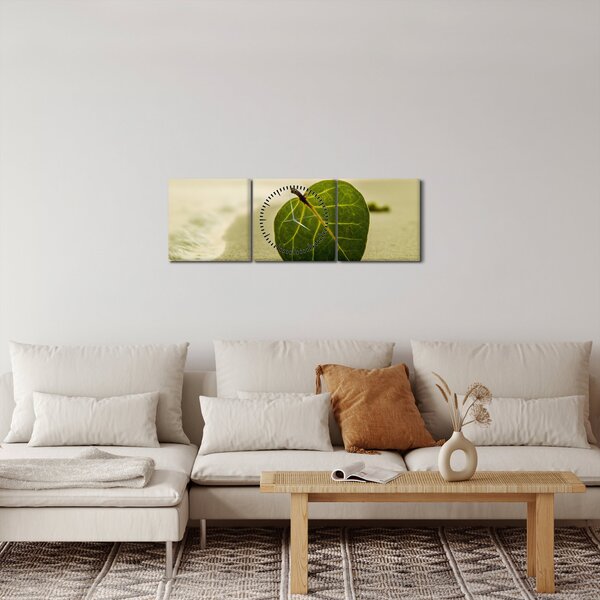 Slika lista u pijesku (sa satom) (90x30 cm)