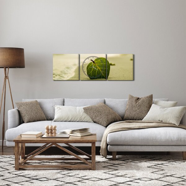 Slika lista u pijesku (sa satom) (90x30 cm)