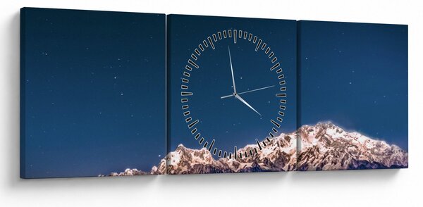 Slika planina i noćnog neba (sa satom) (90x30 cm)