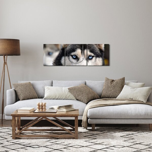 Slika haski psa (sa satom) (90x30 cm)