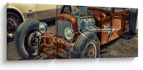 Slika smeđeg automobila (sa satom) (90x30 cm)