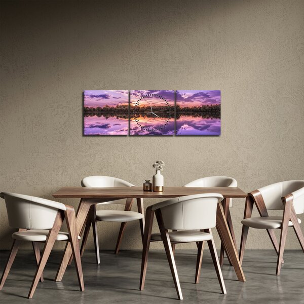 Slika ljubičastog neba (sa satom) (90x30 cm)