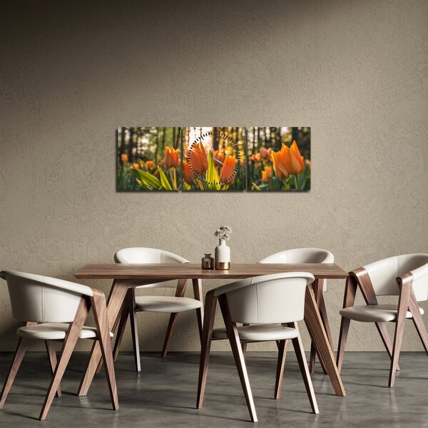 Slika - narančasti tulipani (sa satom) (90x30 cm)