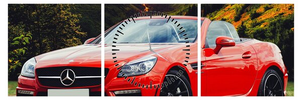 Slika - crveni Mercedes (sa satom) (90x30 cm)